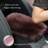 1 Set 4 Pcs Fluffy Steering Wheel Cover&Handbrake Cover&Gear Shift Cover&Fluffy Auto Center Console Cover Faux Wool Steering Wheel Covers for Wome...