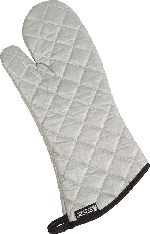 San Jamar 801SG17 Silicone Temperature Protection Oven/Freezer Mitt, 17" Length, Silver...