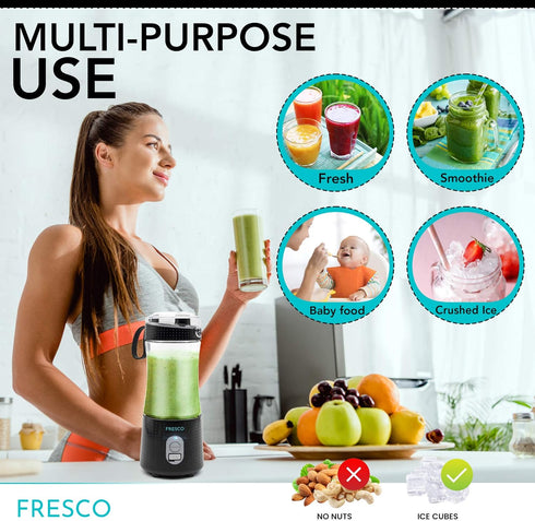 Portable Blender for Shakes and Smoothies, Personal Size Blender, Fruit Smoothie Blender, Milkshake – Juicer Mini Blender 4000 mAh USB Rechargeabl...
