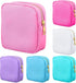 Remerry 6 Pcs Nylon Cosmetic Bag Travel Make up Pouch Toiletry Bag with Zipper Preppy Makeup Bag Waterproof Makeup Organizer Bag Set for Women Gir...