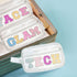 Clear Preppy Patch Makeup Bag Cosmetic Pouch with Glitter Bling Letters for Women Teen Girls Sister, Make Up Travel Stuff Organizer Cute Stylish T...