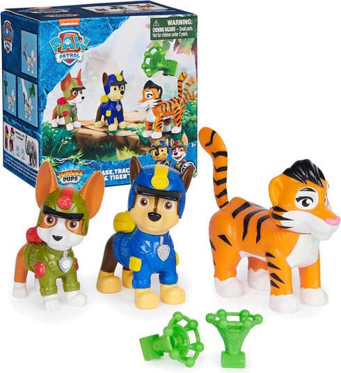 Paw Patrol: Jungle Pups Chase, Tracker & Tiger Action Figures with Projectile Launcher, Kids Toys for Boys and Girls Ages 3 and Up...
