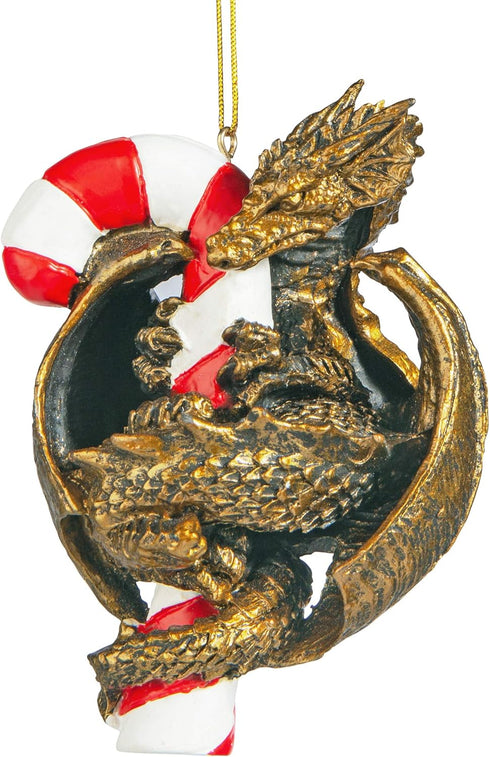 Gothic Dragon with a Candy Cane Sweet Tooth Christmas Tree Ornament, 4 Inch, Single...