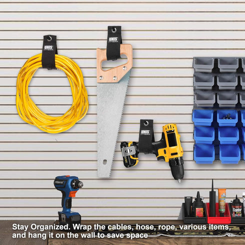 5 Pack Heavy Duty Large 13-inch Extension Cord Storage Organize Cables, Hoses, Power Cords, and Ropes with Extendable Cable Ties Strap Loop Hanger...