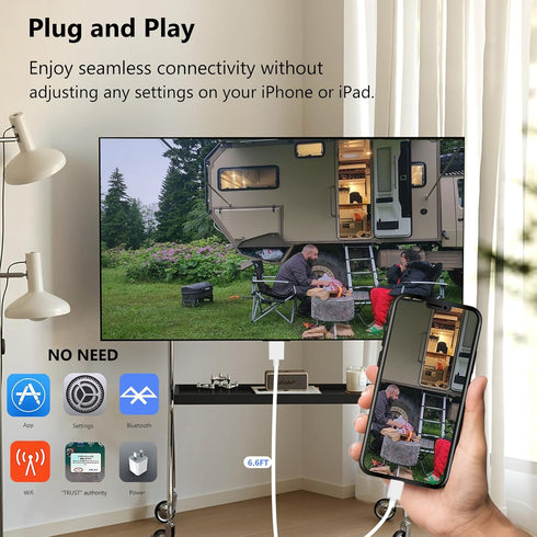Lightning to HDMI Cable for iPhone Digital AV Adapter 1080P HD Video Sync Screen Connector iPhone to HDMI for TV Projector Monitor...