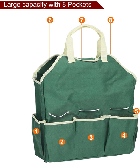 Garden Tool Bag 14.6" x 5.5" x 16.5" Large Oxford Waterproof with Pockets Garden Tote Bag Gardening Plant Tool Organizer Storage Carrier Store for...