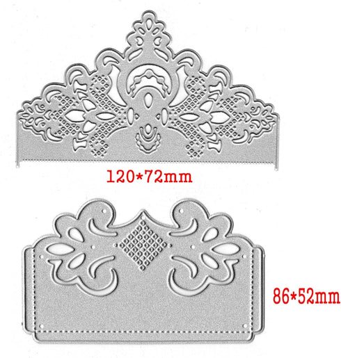 Adies 2pcs Lace Flower Metal Die Cuts ,Wedding Greeting Crad Frame Border Cutting Dies Cut Template Stencils for DIY Scrapbooking Album Decorative...