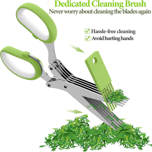 2025 Upgraded Herb Scissors, Effortless Herb Shears Cutter Tool with Sharp Stainless Steel Blades for Fresh Herbs, Must-Have Kitchen & Cooking Gad...