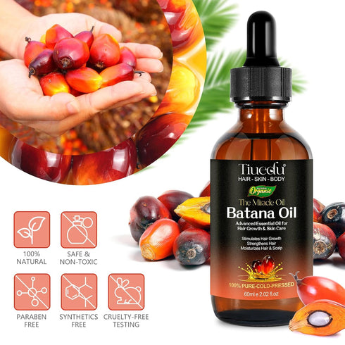 Batana Oil for Hair Growth, Natural Unrefined Batana Oil for Hair Growth, Nourish Scalp and Reduce Hair Loss Hair Oil, Batana Essential Oil for Ey...