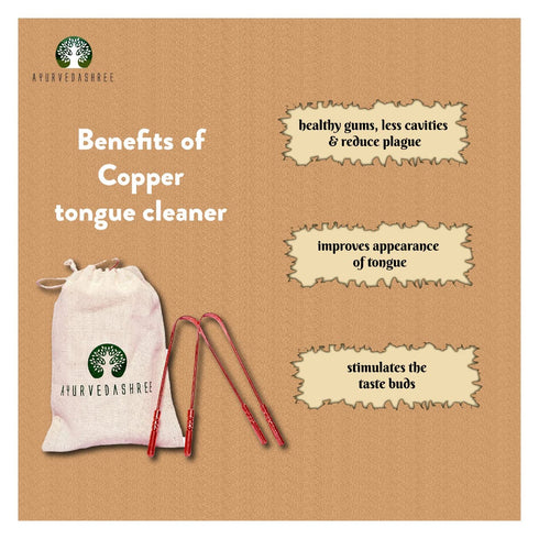 Copper Tongue Cleaners with Comfort Grip - Premium Grade - Pure Copper - 2 Tongue Scraper with 1 Travel & Storage Bag...