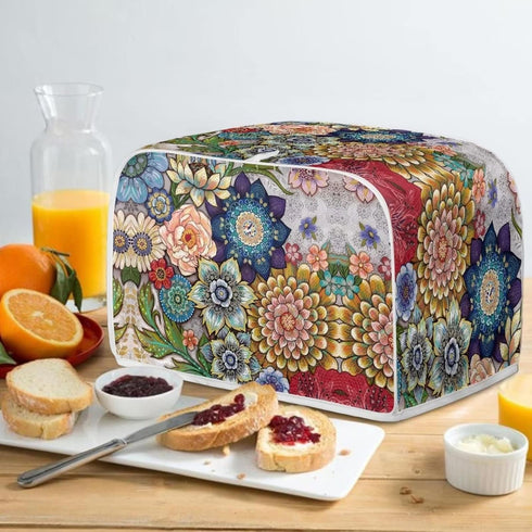 Bright Blossoms Toaster Covers 4 Slice Wide Slot Dustproof Fingerprint Protectors and Greasy Protection Anti-sputtering Machine Washable Women Gif...