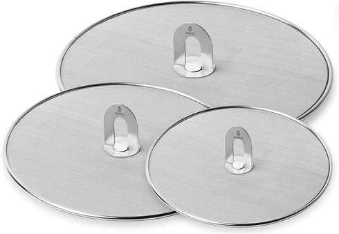 Homestia Grease Splatter Screen for Frying Pan Available in 10"/11.5"/13" with Fold Flat Knob Fine Mesh Cooking Splash Guard Skillet Splatter Shie...