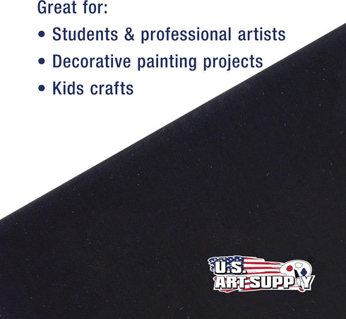 US Art Supply 10 X 10 inch Black Professional Artist Quality Acid Free Canvas Panels 6-Pack (1 Full Case of 6 Single Canvas Panels)...