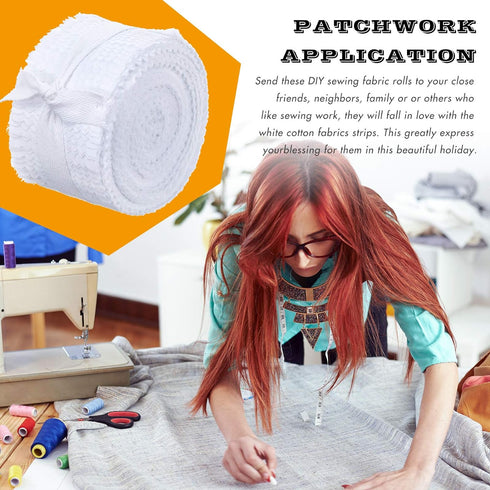 BOAO 40 Pieces Fabric Strips Rolls Collection Jelly Fabric Strips for Quilting Roll up Fabric Craft Patchwork Strips DIY Sewing Fabric Rolls for H...