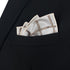 S&W SHLAX&WING Pocket Square for Men Suits Beige with Brown Satin Checks Prom Party Wedding...