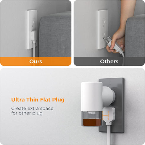 Short Extension Cord 6 inch, TESSAN Slim Flat Thin Plug Power Strip with 4 AC Outlets 3 USB (1 USB-C) Charging Ports, Small White Desk Charger, Mi...