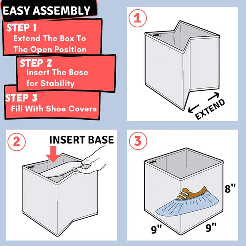 Shoe Cover Box | Disposable Shoe Bootie Holder For Realtor Listings and Open Houses | Please Cover or Remove Shoes Bin | Shoe Bootie Box (Grey)...