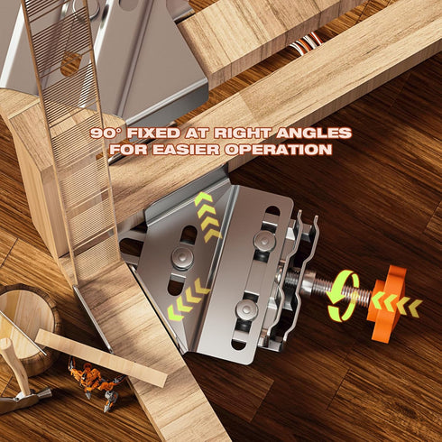 2PCS Corner Clamps For Woodworking, Durable Rust&Corrosion Resistant Upgraded 90 Degree Stainless Steel Right Angle Clamp with Adjustable Swing Ja...