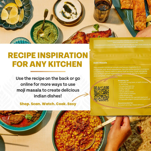 moji masala Indian Spice Kits – Dahl Masala Spice Blend – Spice Mix for Authentic Indian Food at Home – Vegan Seasoning Set for Lentils – 2-Packs ...