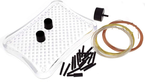 The Beadsmith, Wig Jig, Wig-A-Ma-Jig Beginner kit, includes 3 x 4 inch clear plastic jig, includes plastic pegs and 2 yards of copper, Silver and ...