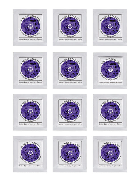 Yogurt Starter Cultures - Pack of 12 Freeze-dried Culture Sachets for Authentic Bulgarian Yogurt (12)...