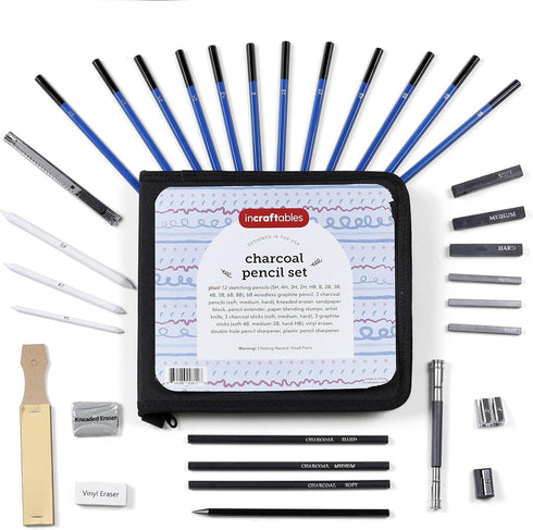 Incraftables Drawing Pencils for Sketching & Shading. Art Sketch Pencils Set for Adults & kids. Drawing Supplies Sketch Kit with 21 Graphite & Cha...