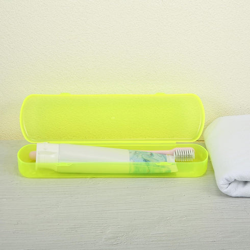 VOCOSTE Toothbrush Travel Case, Plastic, Lightweight Traveling Toothbrush Holders Case, for Travel Business, Yellow, 2.17"x1.38"x8.07"...