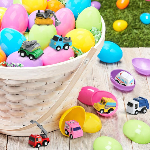 Fajiabao 18 Pcs Toy Car Mini Pull Back Cars Toy Trucks for Toddlers 1-3 Party Favors Bulk Small Construction Toys for Kids Carnival Prizes Pinata ...