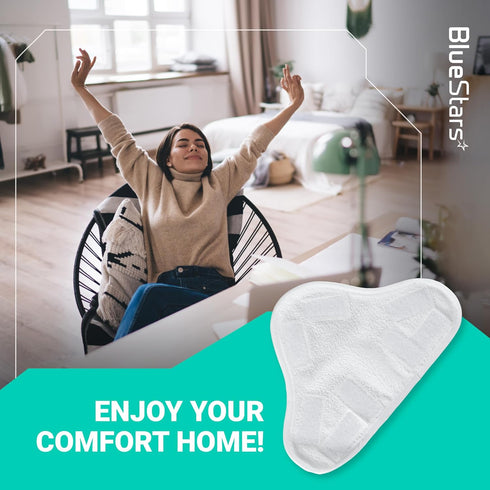 BlueStars 8-Pack Microfiber Steam Mop Pads – Compatible Replacement Pads for Popular 5-in-1 Steam Mop Models – Washable & Reusable...