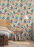 HAOKHOME 93386-4 Peel and Stick Wallpaper Floral Removable Stick on Contact Paper for Bathroom White/Orange/Green 17.7in x 9.8ft...
