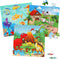 Wooden Puzzles Toys for Kids Ages 3-5, Set of 3 Packs with 36-Piece Wood Jigsaw Puzzles, Dinosaur, Farm and Ocean Theme. Ideal Gifts for Boys and ...