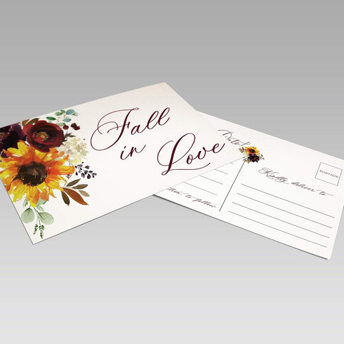 Moonrise Papery Fall Wedding Save the Date Cards, Set of 50 Save the Date Postcards, Fall Colors Save the Date Cards, Save the Date Wedding Invita...