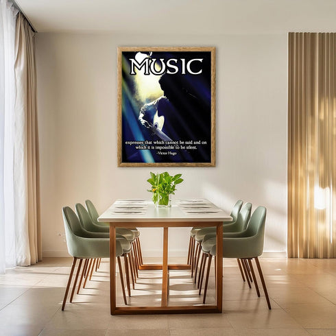 Posterizer 1 pcs-Music Expresses That Which Cannot Be Said-Victor Hugo-Quotes-Gift for book lovers-School and classroom art- unframed wall art...