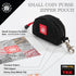 Rough Enough Small Coin Purse Pouch for Women Men Card Holder Wallet Waterproof Cordura Material with Zipper and Clip On Buckle Black...