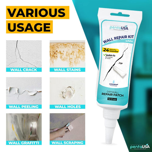 PentaUSA Drywall Repair Kit - 12.3Oz Wall Mending Agent with Scraper, Spackle Wall Patch, Drywall Repair Patch for Wall Hole, Concrete Repair, Cem...