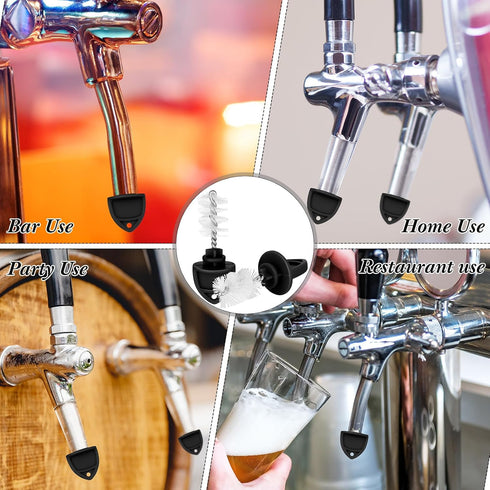 50 Pack Beer Plugs Tap Brush Beer Faucet Tap Cleaning Plug Hygiene Brush Draft Beer Tap Plug for Restaurant Home Party Bar (Black)...