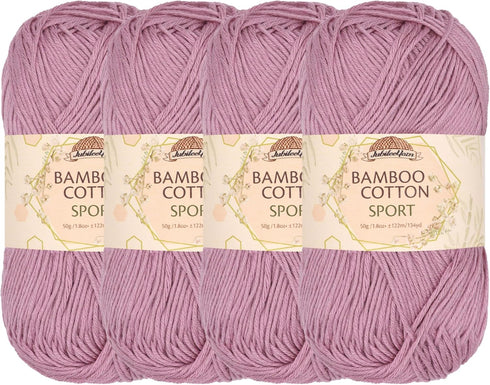 JubileeYarn Bamboo Cotton Sport Yarn - 50g/Skein - Cotton Candy - 4 Skeins...