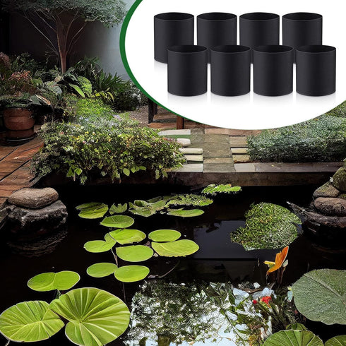8 Pcs Plant Pots for Pond Plant Baskets Heavy Duty Fabric Pots Black Nonwoven Fabric Plant Pot Breathe Reusable Grow Pots for Pond, Garden, Aquati...