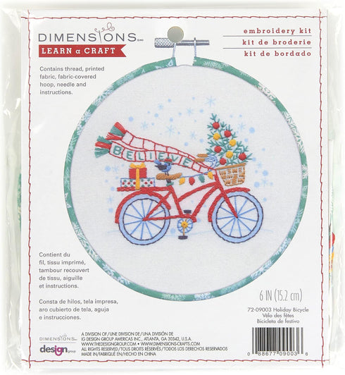 Dimensions Holiday Bicycle Embroidery Kit, 6" D, Multicolor 5......