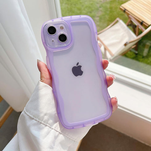 for iPhone 14 Case, Cute Kawaii Curly Wave Frame Shape Soft TPU Silicone Phone Case with iPhone 14, Shockproof Protective Phone Cover for Women Gi...