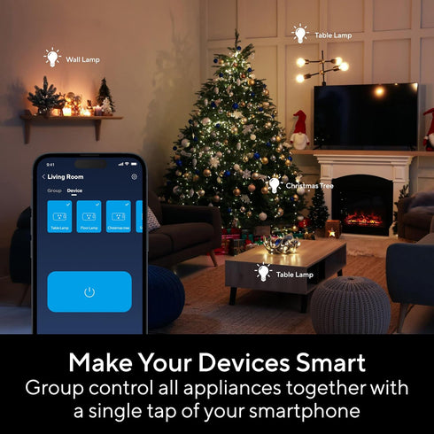 Smart Plug, Smart Home Wi-Fi Mesh Outlet, 15A Ultra Efficient Smart Plug Compatible with Alexa, Google Home & IFTTT, No Hub Required, 2.4GHz Wi-Fi...