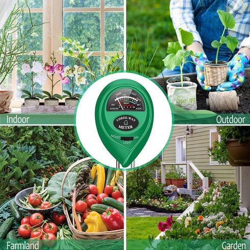 Soil Moisture Meter, 3 in 1 Soil pH Tester, Soil Test Kit for Lawns, Garden, Farm, House, Indoor, Outdoor, Hydrometer for Plants...