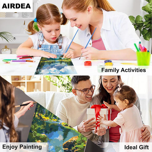 AIRDEA DIY Landscape Paint by Numbers Kits for Adults,Paint by Number for Adults Beginner Mountains,16x20inch DIY Rivers and Trees Simple Painting...
