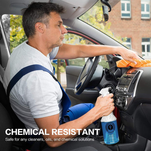 Plastic Spray Bottle (24oz 3 Pack) for Cleaning Solutions, Car Detailing Care, Planting, Pet, Clear Finish, Heavy Duty Empty Spraying Bottles Mist...