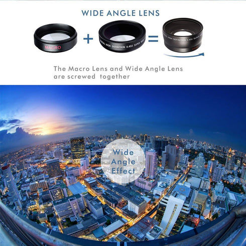 2-in-1 Professional Universal Smartphone HD Camera Lens Kit (Super Wide Angle & Macro Lens) for iPhones 15, iPhone 15 Pro, Pro Max, iPhone 14, iPh...