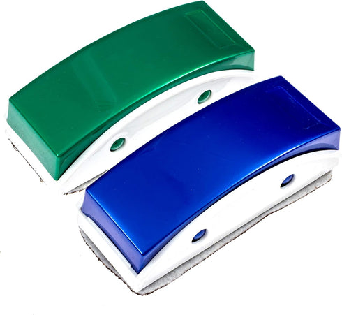IMPRESA 2 Pack Magnetic Whiteboard Eraser for Use with Glass Dry Erase Boards - includes Extra Strong Magnets and 10 Replaceable Microfiber Cleani...