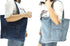 Denim Tote Bag Casual Style Lightweight Classic Retro Travel Shopper Shoulder Handbag...