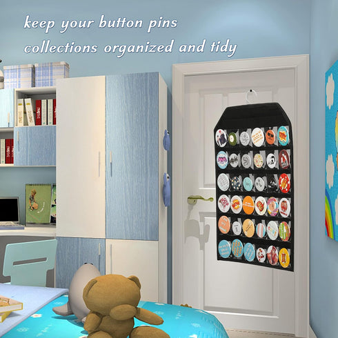 PACMAXI Wall Hanging Badge Button Pins Organizer Display Storage Stand, Enamel Pin Display Holder,hold Up To 36 Pins (Black)...