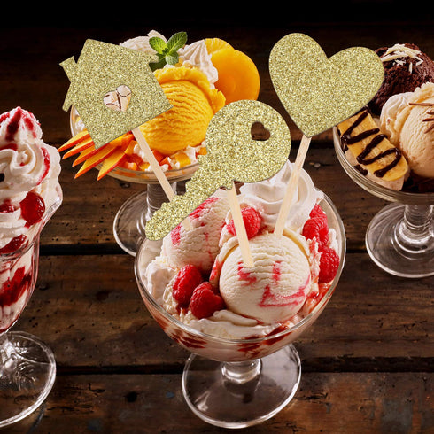 Zonon 55 Piece Home Sweet Home New House Welcome Party Cupcake Topper - Gold Glitter, Housewarming...