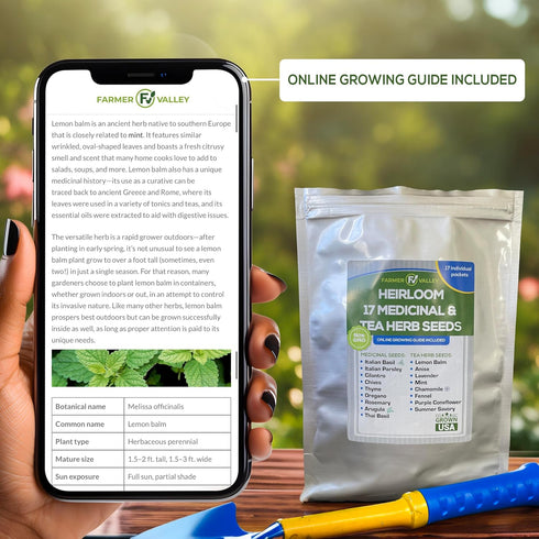 Medicinal and Tea Herb Seeds Collection - Over 4,500 Heirloom and Non GMO Garden Seeds for Planting Indoor, Outdoor & Hydroponic - includes Basil,...